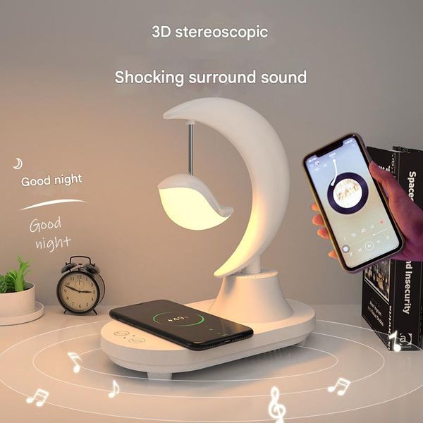Wireless Speakers With Vibrant Colored LEDs - Integrated Lighting + Mobile Device Charging