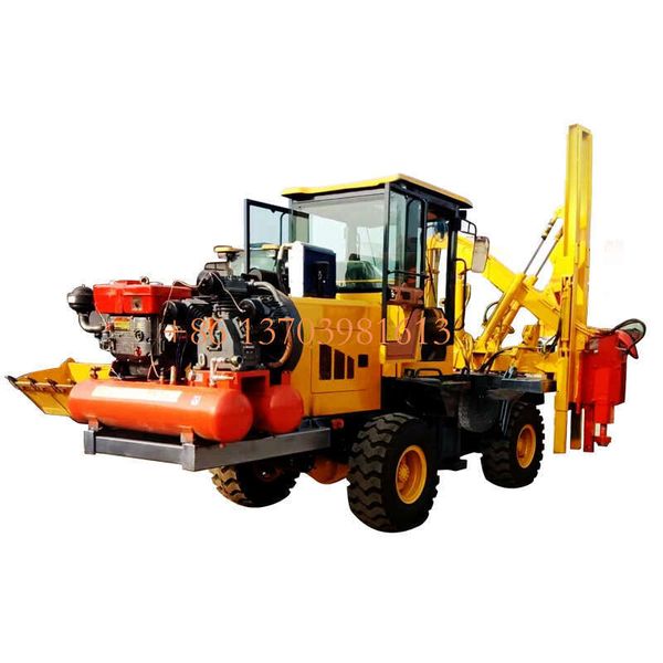 

Versatile Earth Drill & Guardrail Pile Driver 2-in-1 Combo