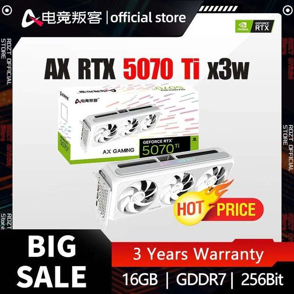 AX GEFORCE RTX 5070 Ti Graphic Card 256bit 16GB X3W GDDR7 28Gbps 16Pin RTX5070 Ti Gaming GPU New 16