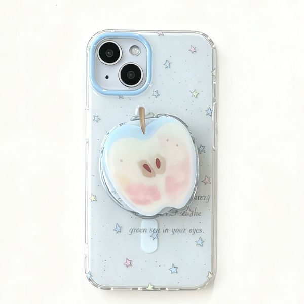 Colorful Star Phone Case Compatible with iPhone 17 Pro Simple Cartoon Magnetic Apple Stand Protective Case iPhone 16/15