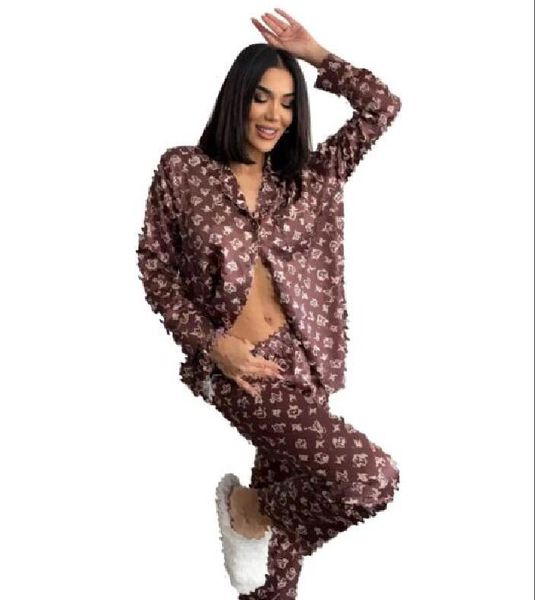 

HOT Spring Autumn Women Pamas Set Long Sleeves Full Pants Pijama New ice Silk Sleepwear Leisure Loungewear Girls Nightwear with headband, Red