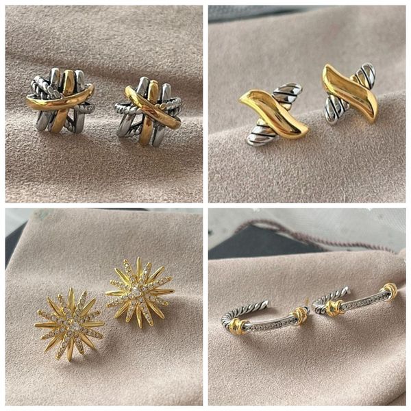 

Unisex Designer Earrings 925 Silver Earring Twisted Weave Earrings Hoop Stud Earrings Vintage Punk Hiphop Party Luxurys Jewelry Couples