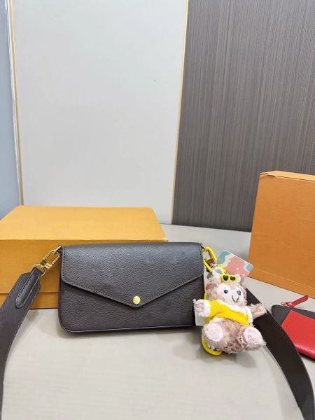 

Designer handbag fashionable embossed vintage women's crossbody bag wash bag men's chain shoulder bag handbag new style with doll wallet, #2-20cm
