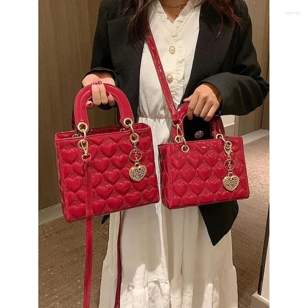 

Chic Women's Bridal Crossbody Bag - Durable Patent Leather with Sleek Shine, Perfect for Any Occasion, Red big