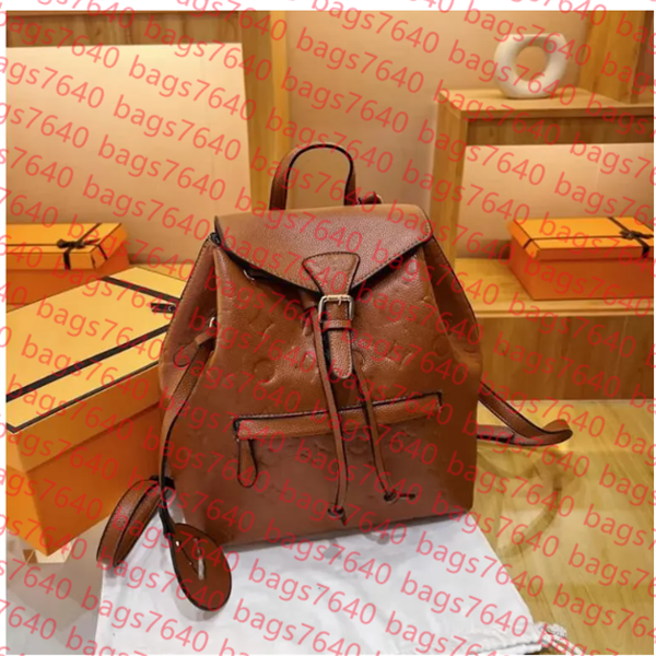 

MONTSOURIS Backpack Style Women's Embossing Leather Shoulder School Bag Purse Luxurys designer Men Backpack Women Messenger Bags Satchel, 18#