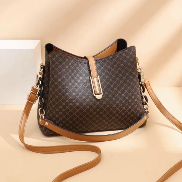 

Halloween Fashion Women Bucket Crossbody Vintage Tassel Designer Messenger High Quality PU Leather Shoulder Bag Simple Handbag, Brown