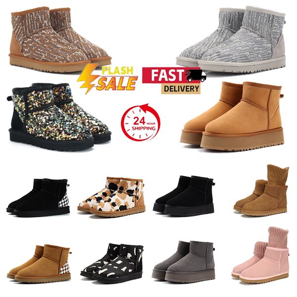 

2026 Fashionable Platform Snow Boots Luxury Letter Ankle Boots Women's Winter Ankle Boots C6, Grey