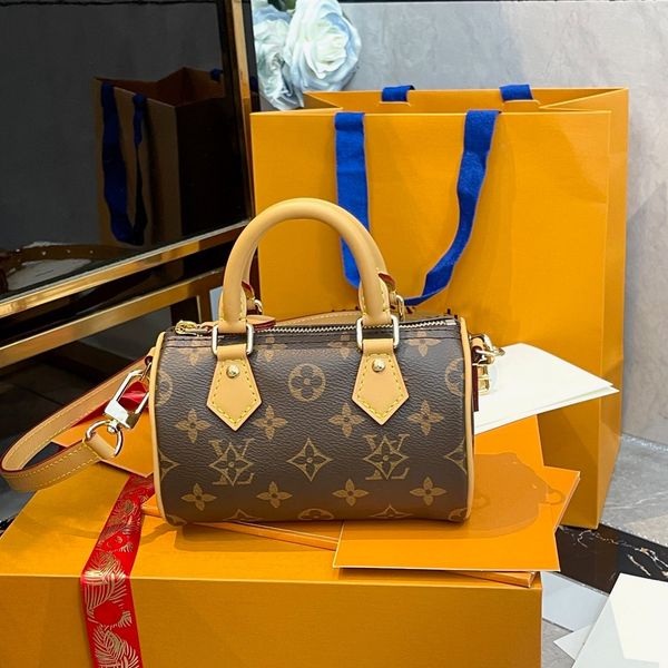 

designer bag Luxury nano speed bag pillow bag Shoulder Bags purse woman new design Coins leather Boston bag new fashion handbag Retro Lock Head Bag Handheld, @~19