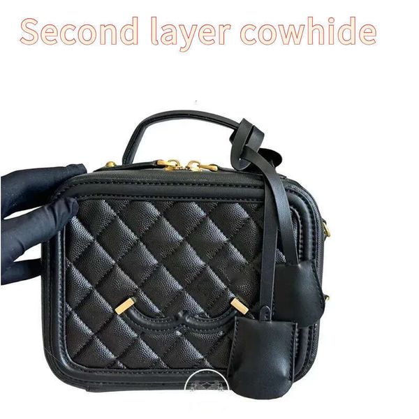 

Classic Diamond Pattern Womens Cosmetic Bag Small Square Makeup Pouch With Chain Shoulder Strap - Travel Toiletry Washbag, A1