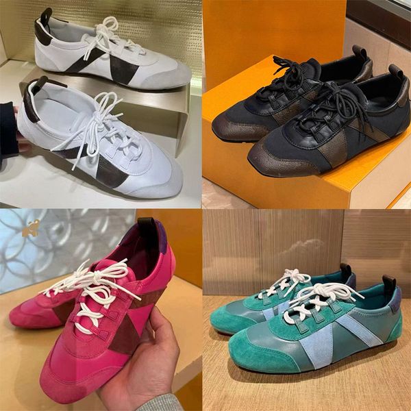 

New Sneakerina Suede Calf Leather Ballet Sneakers For Women Shoes 25SS Designer ultra flexible TPU outsole comfort lightness ballerina sports shoes, One 1