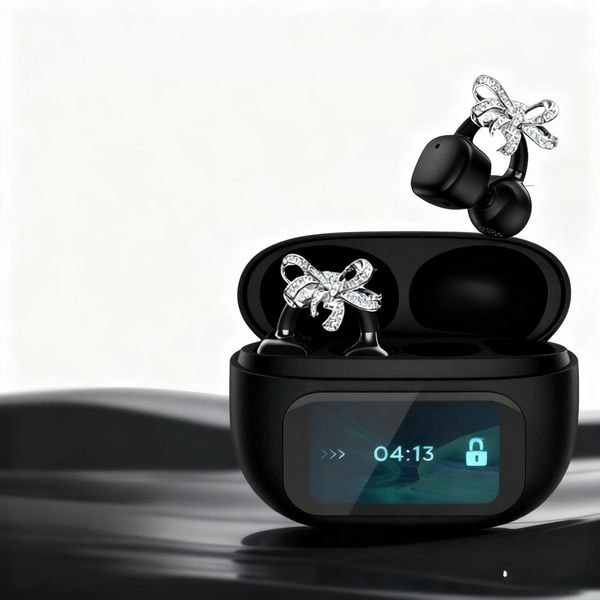 ClipFree Open-Ear Headphones with Butterfly Earrings Ultra-Comfort Fit Clip On Earbuds 50H Playtime Bluetooth 5.4 Wireless for Women Gifts Sports Workouts