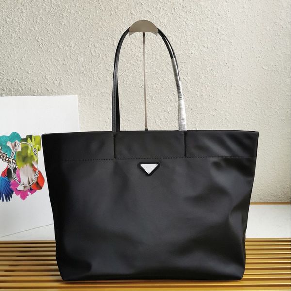 

A DA Wholesale P Luxury Designer Brands Shopping Bags Women Triangle Label Waterproof Leisure Travel Bag Large Capacity Nylon Mommy Tote Ladies Shoulder Bag Handbag, Black