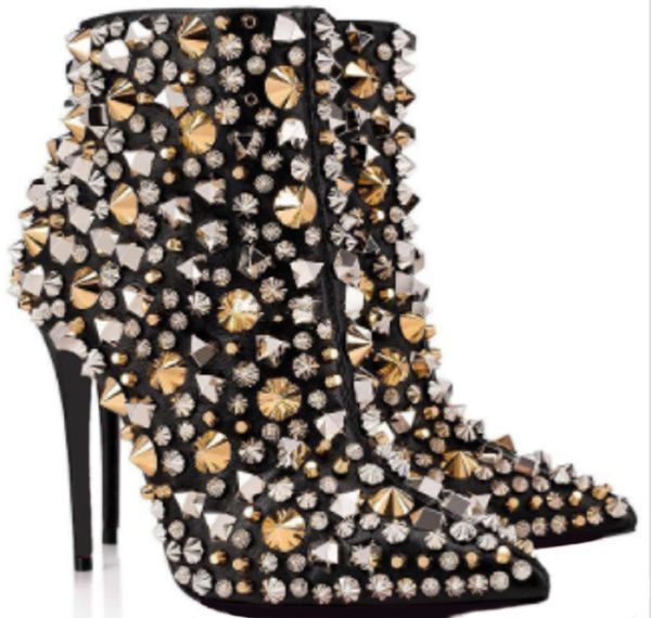 

10A boots designer womens brand heels women dress shoes Red Shiny Boots Toe High Heels 8cm 10cm 12cm Stiletto Genuine Leather Woman Boots Pumps, Color#1