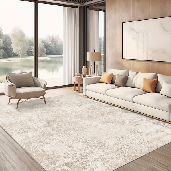 

Abstract Design Washable Rug with Non-slip Backing - Durable & Easy-to-Clean Indoor Floor Mat