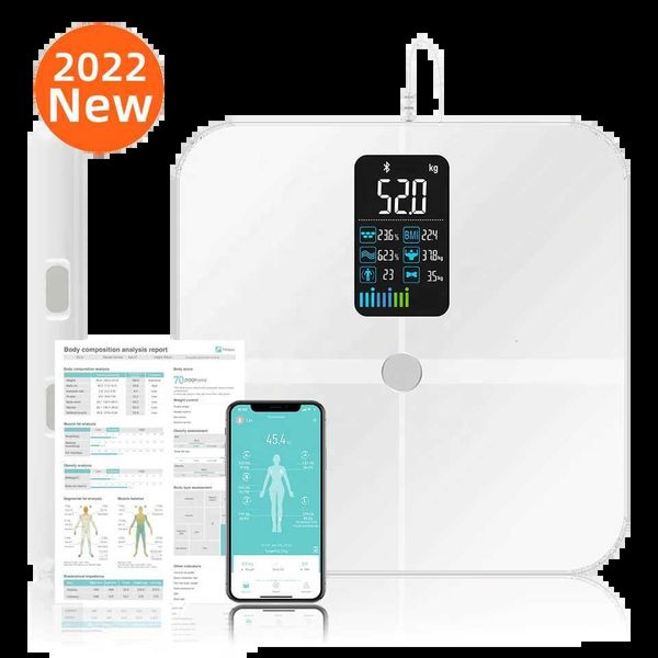 Body Weight and Fat 8 Electrode Body Fat Scale Large Display BMI Weight Scale Body Composition Monitor with Report MuscleM251121