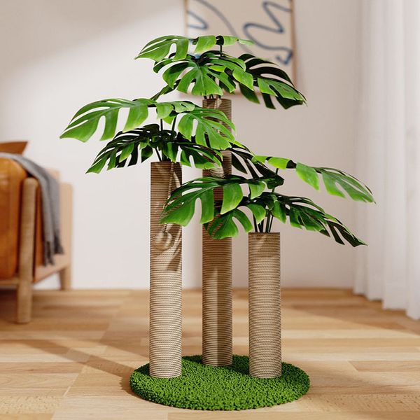 Cat Tree with Sisal Rope Scratching Post - Vertical Cat Climbing Tower for Self-Entertainment