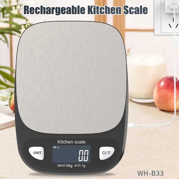 6kg/12kg Digital Kitchen Scale Stainless Steel LCD Display Electronic Food Scale Jewelry Coffee Food Baking Weighing ScaleM251122