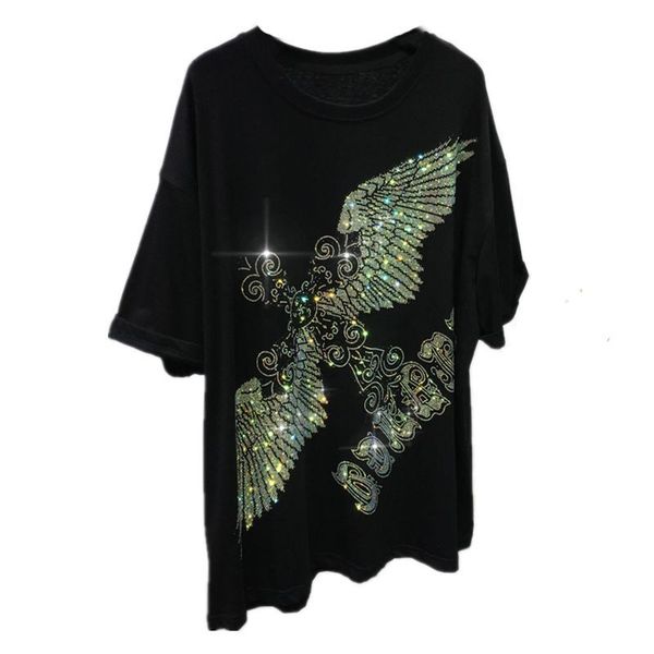 

Rhinestoned Unisex Short Sleeved Shirt with Durable Construction, Black