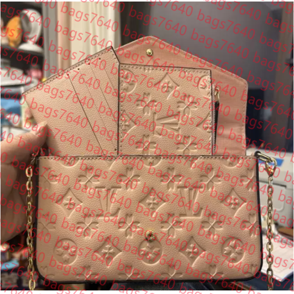

Luxury Genuine Leather Designer Bag 3pcs/set accessories women bags Crossbody Purse Messenger Handbags Flowers shoulder lady Leather wallet with box M61276, 12#