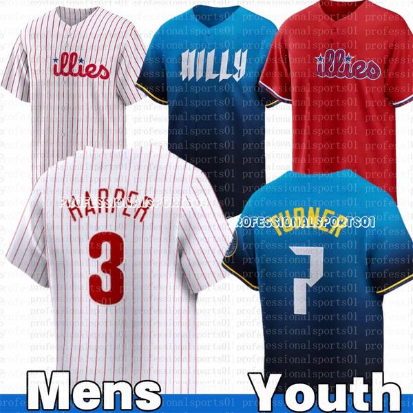 #3 Harper Jersey Phillies Jersey Trea Turner Aaron Nola Kyle Schwarber Zack Wheeler Ranger Suarez #8 Castellanos Baseball Jersey PhiladelphiaPhillies Jerseys