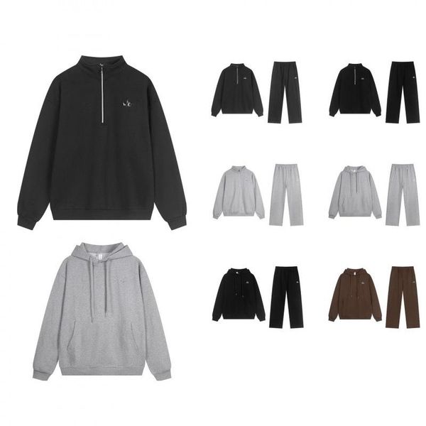 

New trendy round neck fashionable casual comfortable warm suit sportswear jacket men's and women's fashion suit, Coffee