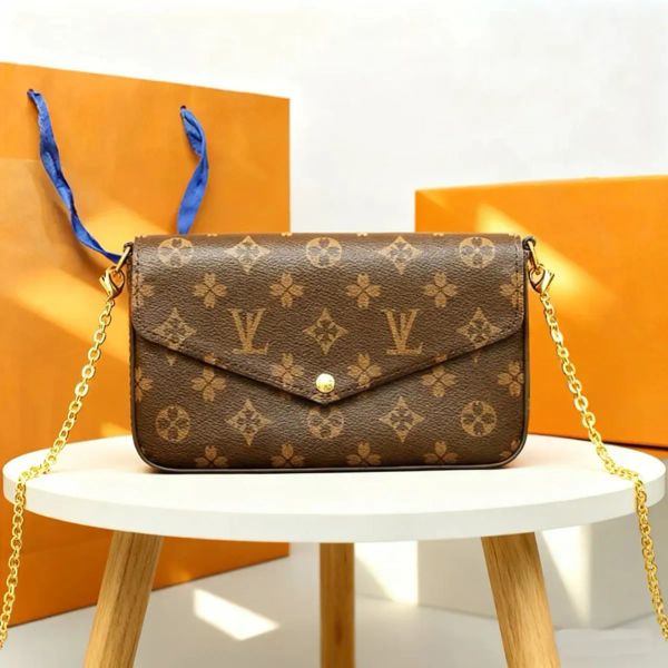 

Designer crossbody bags set designer bag luxury mini purse wallet womens small handbags purses for women shoulder L88, Brown old flower- black