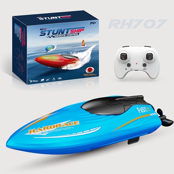 

Electric/RC Boats RH707 Remote Control 2.4Ghz Wifi Summer Water Speedboat Childrens Electric Toy Rolling Stunt Ship, Red