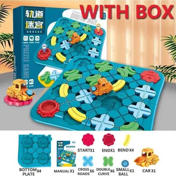 Logical Road Builder Games for Kids Marble Run Blocks Puzzle Car Track Toy Race Car Rail Blocks Track Rail Building Game- Y251122