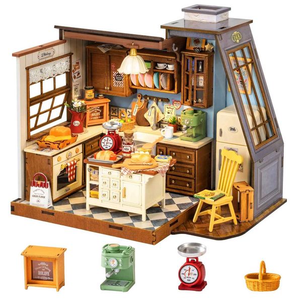 Rolife DIY Miniature House Kit Model Kit Dolls House Baking Kitchen 3D Puzzle Mini House Building Kit Craft Kit For Teens Adults Y251122