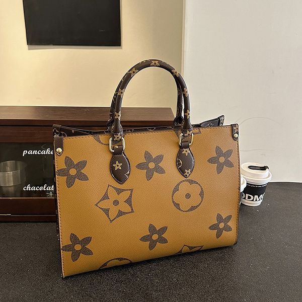 

Old flower shopping commuting tote large capacity fashion armpit shoulder bag women 025, Coffee