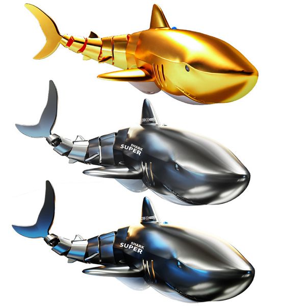 

Electric/RC Boats 2.4G Simulation Electric Remote Control Shark Whale Manta Childrens Charging Waterproof Diving Water Play Toy, Multicolor
