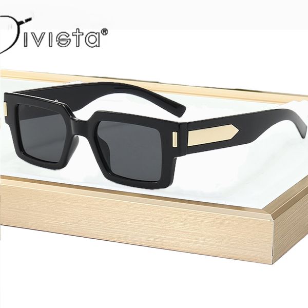 Designer Sunglasses Square Men Classic Shades Retro Glasses Vintage Women Y2K Futuristic Cool Personalized INS Niche Circular High-end Sturdy Metal inlay IVSTA