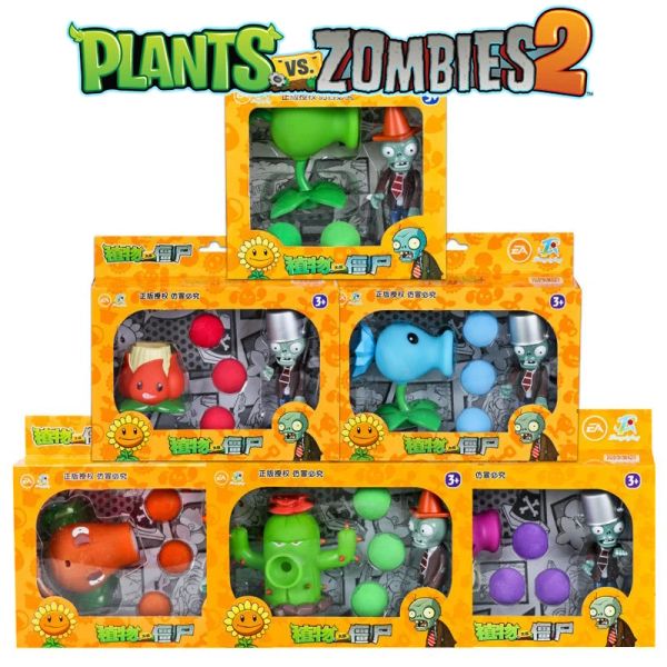 

Plants vs Zombies 2 Cactus Peashooter Coconut Cannon A.K.E.E Toy Set Random Delivery Figures Soft Silicone Zombie Birthday Gift
