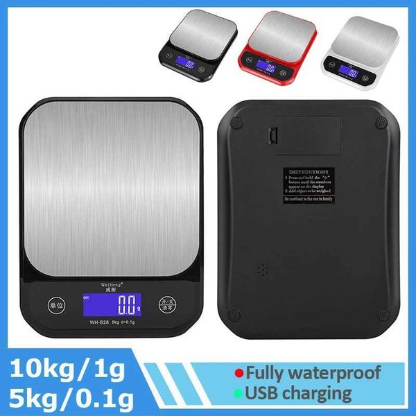 5kg/10kg Rechargeable Waterproof Kitchen Scale Stainless Steel Electronic Scales Home Jewelry Food Snacks Weighing Baking ToolsM251122