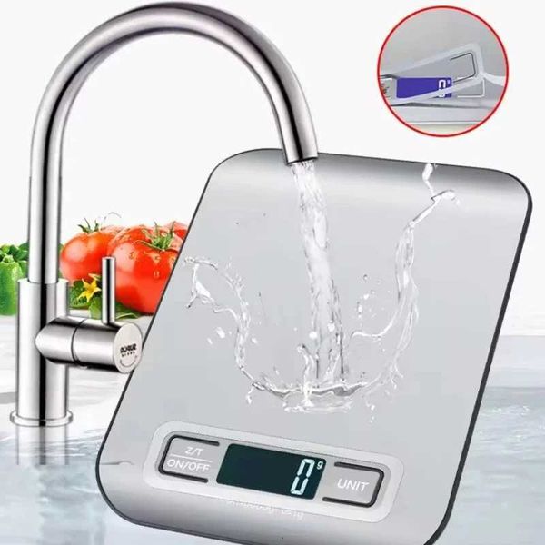 Digital Kitchen Scale LED Display 5kg/1g Stainless Steel Panel Electronic Scales Home Jewelry Food Snacks Weighing Baking ToolsM251122