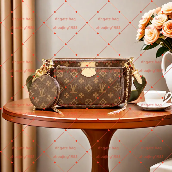 

Designer bag top quality fashion shoulder crossbody bags women purses luxury crossbody bag handbag Five In One MULTI POCHETTE Women's Messenger Bag, Brown