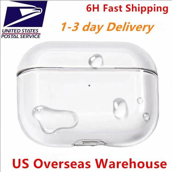 US Warehouse For Airpods Max 2 3 4 bluetooth earbuds Headphone Accessories Transparent TPU Waterproof Protective case Headphones Headset Rimudry cover Case
