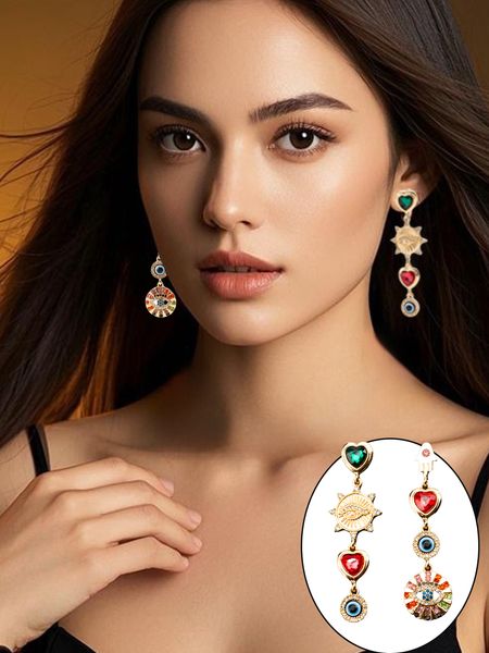 

Luxurious Golden Horseshoe Charms With Shimmering Stones Unisex Dangle Jewellery Piece Embracing Celestial Elements