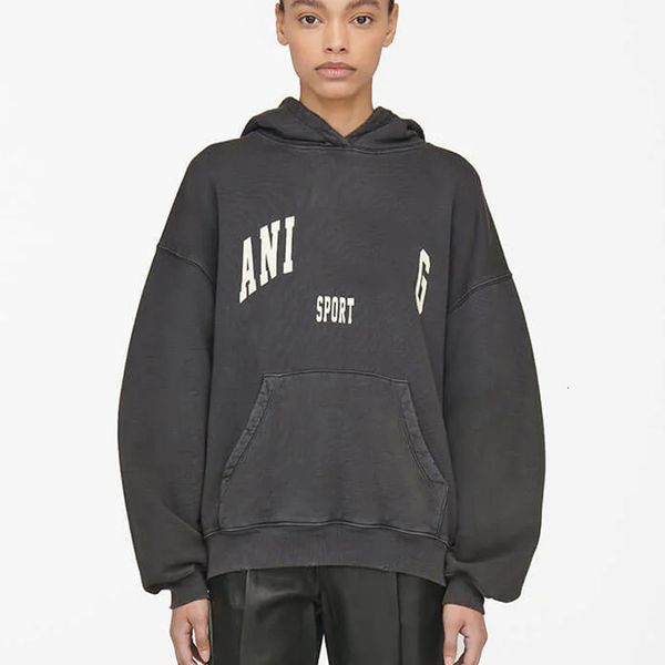 

Women Hoodie Sweatshirt aniness New Designer Cotton Plush Casual Loose Fitting bing Classic Letter Washed and Worn Out Printed Fleece Hooded Pullover Sweater Tops, Tees