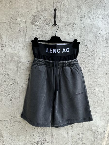 

Women's Shorts Designer Fake two piece underwear patchwork shorts loose fit Same gender design, Black