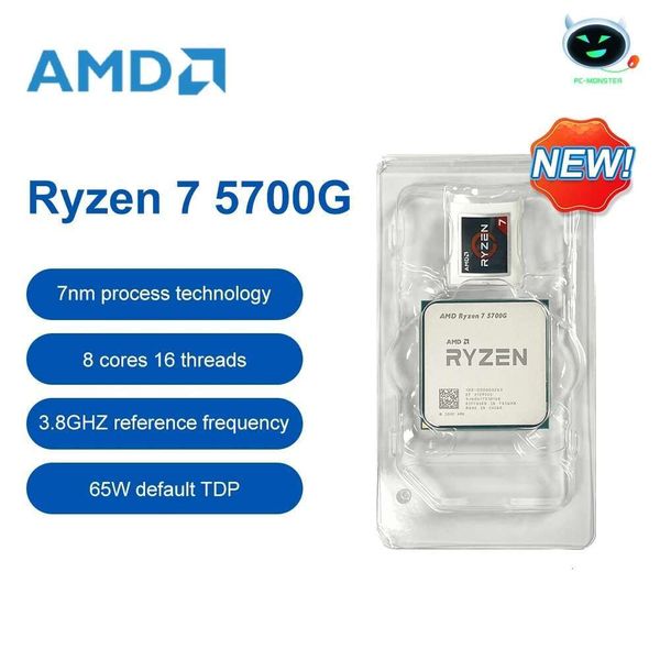 New AMD Ryzen 7 5700G R7 5700G CPU placa de video Desktop Integrated Chips GPU Game Office CPU Socket AM4 Processor