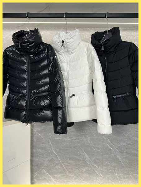 

womens jacket designer pufferjacket woman stand collar coat white duck down short jacket coat miriel Small pepper waist winter jacket NFC jacket asian size 1-4, Color3
