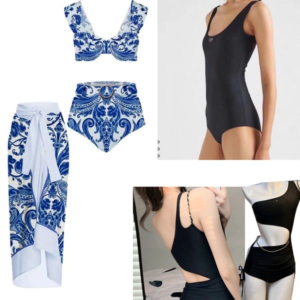 

designer bikinis swimsuit set womens swimwear womens swimwear designer letter embroidery bikini onepiece fashion black and white swimwear design luxury, 08#