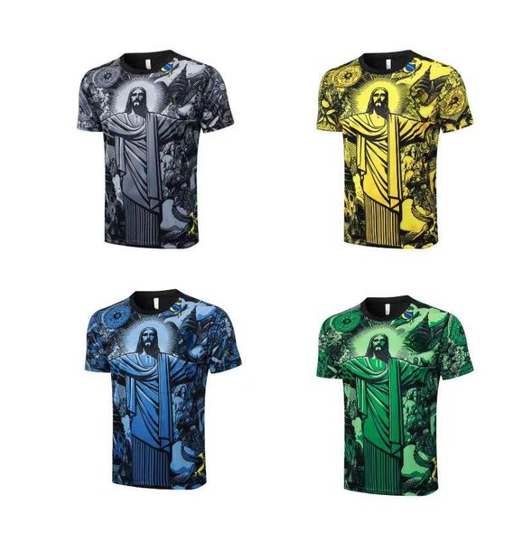 Factory price BRASIL Special Edition Soccer Jersey football shirt Brazil Jesus soccer shirt camiseta de futebol Gray Green Yellow Blue Men's soccer wear