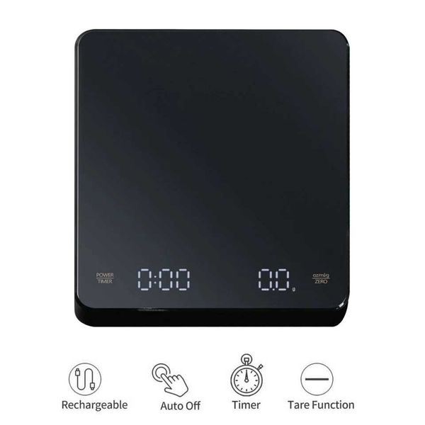 Digital coffee scale with timer LED espresso USB 3kg maximum weight 0.1g high-precision Oz/ml/g kitchen scaleXJ250423