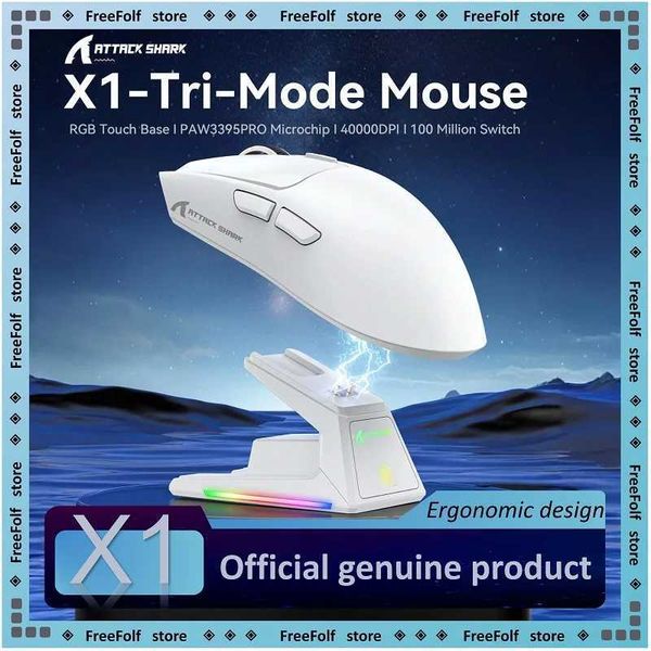 ATTACK SHARK X1 Ultralight Wireless Gaming Mouse Magnetic RGB Charging Dock PAW3395 Pro 40K DPI for PC/MacM251124