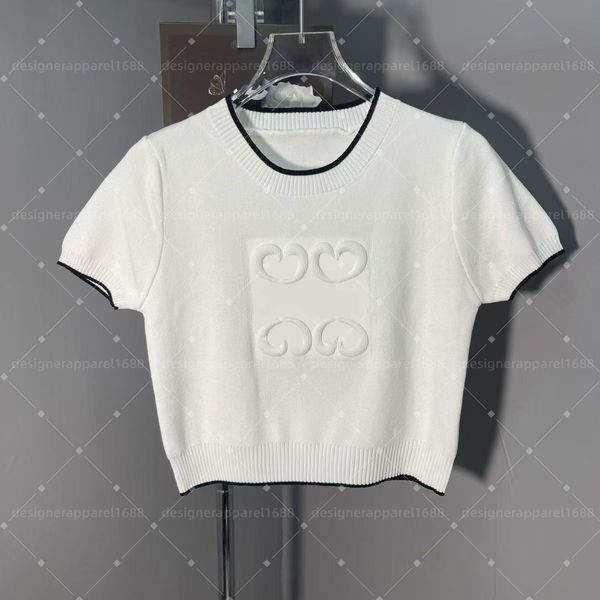 

Womens t shirt Knits sweater women Tees tops Summer New Knitted Sweater Round Neck Pullover with Concave and Convex Technology Sweater Short Sleeve Fashion designer, A20