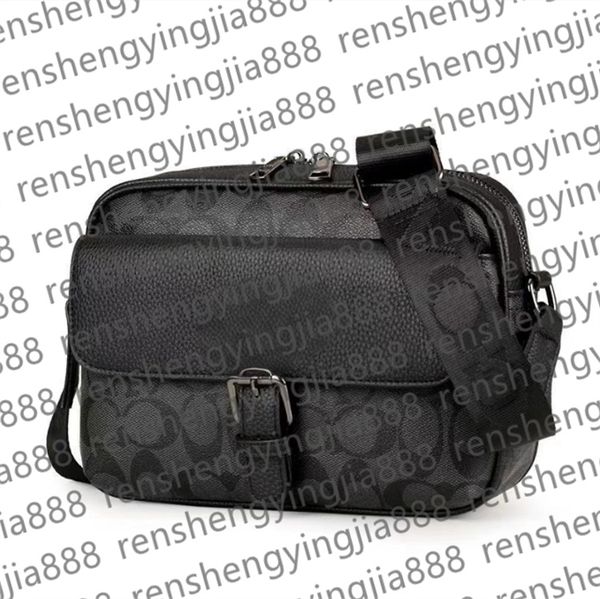 

designer durable Zipper Crocodile handbags fashion mens black print shoulder bags man adjustable strap business crossbody bag geometric pattern wear resistant, Brown