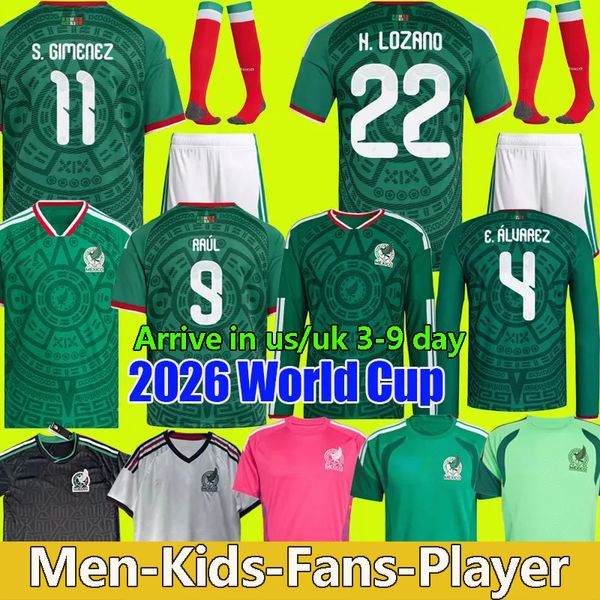

2026 Mexico World Cup Soccer Jerseys 2025 2026 Gold Cup A. VEGA C. HUERTA E. ALVAREZ J. QUINONES L. CHAVEZ football Shirt L. ROMO ORBELIN R. ALVARADO RAUL S. GIMENEZ Kids Kit, Yellow