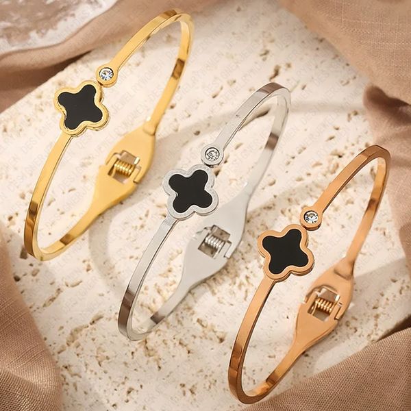 

Designer Bracelet Bracelet for Women Stainless Steel 18K Gold Plated Bangle Diamond Flower Bangles Luxury Jewlery Designer for Women Elegant Sparkling Gift